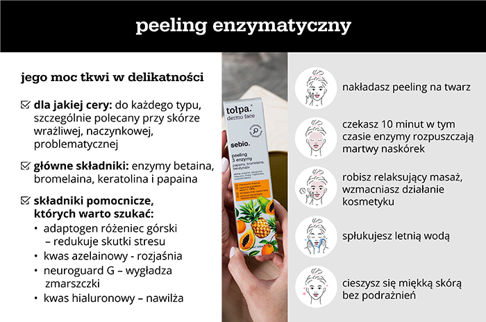 Peeling enzymatyczny - infografika
