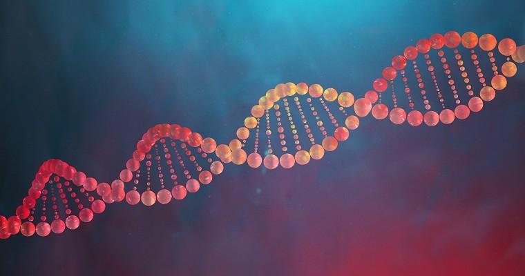 Kolorowy model łańcucha DNA